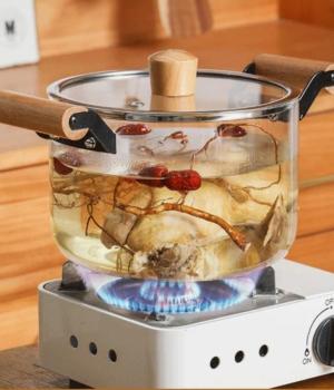 custom glass soup pot heat resistant